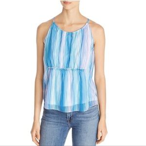 Design History Camisole Tank Top Blue Purple Striped Size Medium
